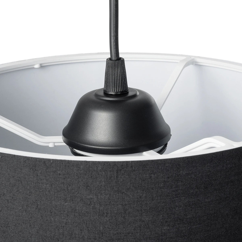 GloboStar® BLAZE 203-0109 Μοντέρνο Κρεμαστό Φωτιστικό Καπέλο Μονόφωτο 1 x E27 IP20 Μαύρο Ύφασμα - Μ22 x Π22 x Υ20cm