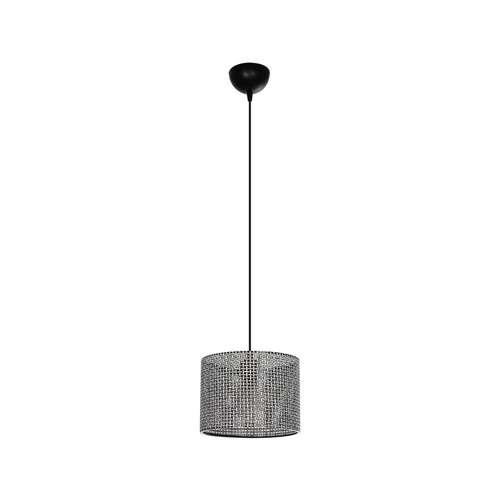 GloboStar® CLAIRIE 203-0133 Μοντέρνο Κρεμαστό Φωτιστικό Καπέλο Μονόφωτο 1 x E27 IP20 Γκρι Ύφασμα - Μ22 x Π22 x Υ93cm