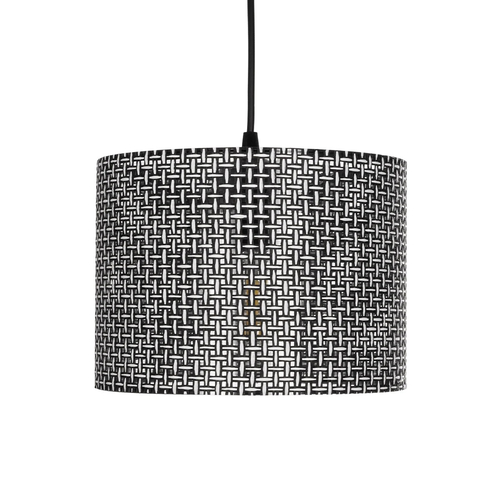 GloboStar® CLAIRIE 203-0133 Μοντέρνο Κρεμαστό Φωτιστικό Καπέλο Μονόφωτο 1 x E27 IP20 Γκρι Ύφασμα - Μ22 x Π22 x Υ93cm
