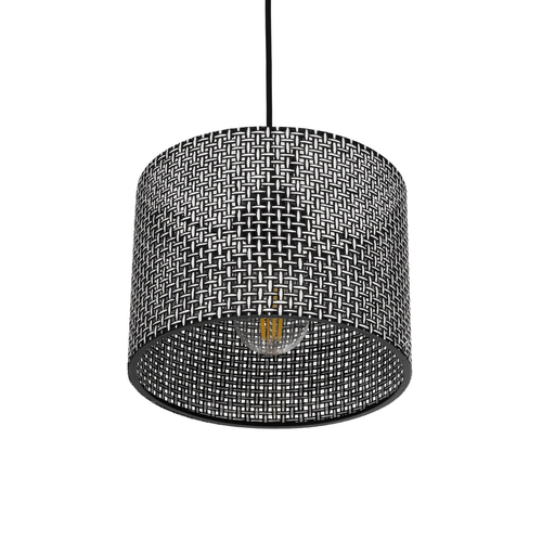 GloboStar® CLAIRIE 203-0133 Μοντέρνο Κρεμαστό Φωτιστικό Καπέλο Μονόφωτο 1 x E27 IP20 Γκρι Ύφασμα - Μ22 x Π22 x Υ93cm