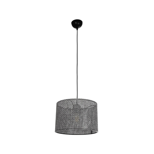 GloboStar® CLAIRIE 203-0136 Μοντέρνο Κρεμαστό Φωτιστικό Καπέλο Μονόφωτο 1 x E27 IP20 Μαύρο Ύφασμα - Μ30 x Π30 x Υ93cm