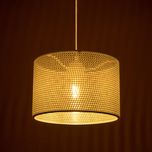 GloboStar® CLAIRIE 203-0137 Μοντέρνο Κρεμαστό Φωτιστικό Καπέλο Μονόφωτο 1 x E27 IP20 Λευκό Ύφασμα - Μ30 x Π30 x Υ93cm