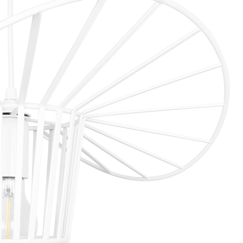 GloboStar® LUMINOVA 61463 Μοντέρνο Κρεμαστό Φωτιστικό Πλέγμα Μονόφωτο 1 x E27 IP20 Λευκό Σχοινί με Λευκό Σύρμα - Μ42 x Π42 x Υ20.5cm