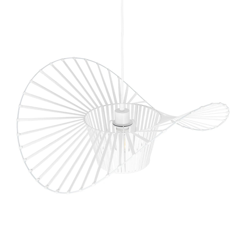 GloboStar® LUMINOVA 61465 Μοντέρνο Κρεμαστό Φωτιστικό Πλέγμα Μονόφωτο 1 x E27 IP20 Λευκό Σχοινί με Λευκό Σύρμα - Μ65 x Π65 x Υ25cm