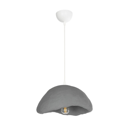 GloboStar® CONCRETE 201-0047 Μοντέρνο Κρεμαστό Φωτιστικό Καμπάνα Μονόφωτο 1 x E27 IP20 Μπεζ - Μ31 x Π29 x Υ70cm