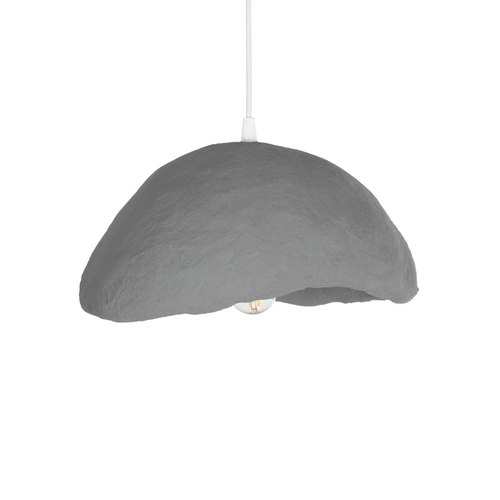 GloboStar® CONCRETE 201-0047 Μοντέρνο Κρεμαστό Φωτιστικό Καμπάνα Μονόφωτο 1 x E27 IP20 Μπεζ - Μ31 x Π29 x Υ70cm