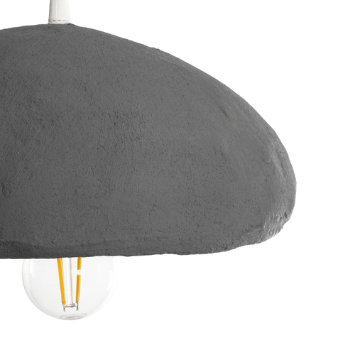 GloboStar® CONCRETE 201-0047 Μοντέρνο Κρεμαστό Φωτιστικό Καμπάνα Μονόφωτο 1 x E27 IP20 Μπεζ - Μ31 x Π29 x Υ70cm