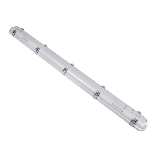 GLOBOSTAR® EMERGANO 60180 120cm Γραμμικό Βιομηχανικό Φωτιστικό Tri-Proof Τεχνολογίας Emergency με Ενσωματωμένη Μπαταρία Li-Ion 3.7V 5000mAH & Αυτονομία 3 Ώρες LED 48W 5760lm 120° AC 220-240V Αδιάβροχο IP65 Ψυχρό Λευκό 6000K - LUMILEDs SMD Chip & TÜV SÜD Driver - Γκρι με Γαλακτερό Κάλυμμα Πλαστικό PC - Μ120 x Π10.5 x Υ8cm - 5 Χρόνια Εγγύση