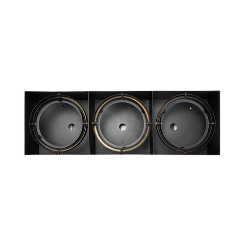 GloboStar® MAGMA 60628 Μοντέρνο Φωτιστικό Οροφής Σποτ Τρίφωτο 3 x GU10 IP20 Μαύρο Αλουμίνιο - Μ45 x Π15 x Υ13cm
