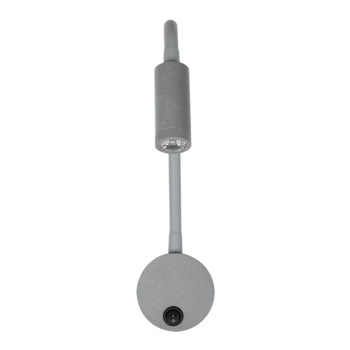GloboStar® GOOSE 61689 Φωτιστικό Τοίχου - Απλίκα LED 3W 300lm 36° AC 220-240V IP20 - Reading Light - Θερμό Λευκό 2700K Γκρι Αλουμίνιο - Μ6.5 x Π22.5 x Υ23cm - 5 Xρόνια Εγγύηση