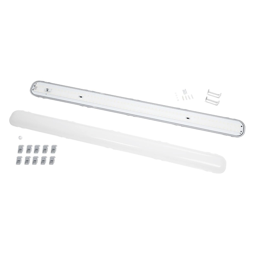 GLOBOSTAR® PARKING 61702 120cm Γραμμικό Βιομηχανικό Φωτιστικό Tri-Proof Τεχνολογίας Smart Group Linkable Control System 2.4Ghz με Αισθητήρα Κίνησης Microwave LED 48W 5760lm 120° AC 220-240V Αδιάβροχο IP65 Φυσικό Λευκό 5000K - LUMILEDs SMD Chip & TÜV SÜD Driver - Γκρι με Γαλακτερό Κάλυμμα Πλαστικό PC - Μ120 x Π10.5 x Υ8cm - 5 Χρόνια Εγγύηση