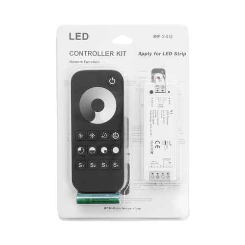 GloboStar® 73118 RT1+V1 SKYDANCE ΣΕΤ Dimmer & Ασύρματο Χειριστήριο Αφής 1 Group RF 2.4Ghz 8A Max DC 5-36V (288W) - DC 3V IP20 - 5 Χρόνια Εγγύηση