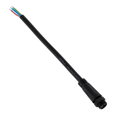 GloboStar® 90780 Καλώδιο Τροφοδοσίας από DC Female σε Ατερμάτιστο Καλώδιο για RGB Spot & Wall Washer Μαύρο Μ1.5 x Π1.5 x Y20cm