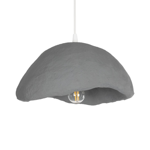 GloboStar® CONCRETE 201-0047 Μοντέρνο Κρεμαστό Φωτιστικό Καμπάνα Μονόφωτο 1 x E27 IP20 Μπεζ - Μ31 x Π29 x Υ70cm
