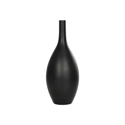 GloboStar® Artificial Garden OLRANDO 21273 Διακοσμητικό Κεραμικό Βάζo Μαύρο Π8 x Μ8 x Υ20cm