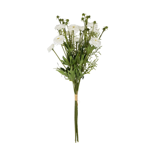 GloboStar® Artificial Garden WHITE CHRYSANTHEMUM BOUQUET 21330 Τεχνητό Διακοσμητικό Μπουκέτο Λευκό Χρυσάνθεμο Y50cm