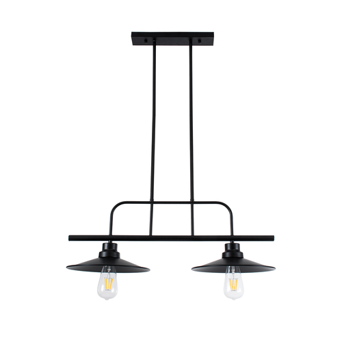 GloboStar® REGAL 01007 Vintage Φωτιστικό Οροφής Ράγα Δίφωτο 2 x E27 IP20 Μαύρο Μέταλλο - Μ67 x Π26 x Υ85cm GloboStar® REGAL 01007 Vintage Φωτιστικό Οροφής Ράγα Δίφωτο 2 x E27 IP20 Μαύρο Μέταλλο - Μ67 x Π26 x Υ85cm