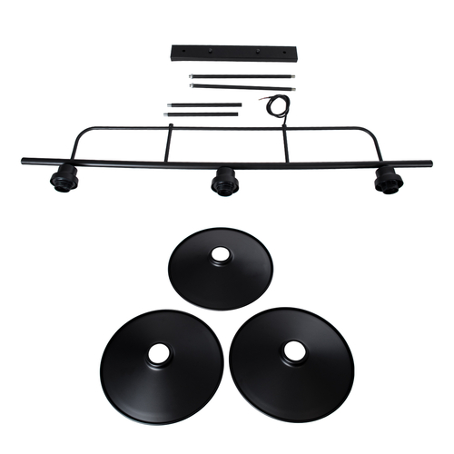 GloboStar® REGAL 01009 Vintage Φωτιστικό Οροφής Ράγα Τρίφωτο 3 x E27 IP20 Μαύρο Μέταλλο - Μ110 x Π26 x Υ75cm GloboStar® REGAL 01009 Vintage Φωτιστικό Οροφής Ράγα Τρίφωτο 3 x E27 IP20 Μαύρο Μέταλλο - Μ110 x Π26 x Υ75cm