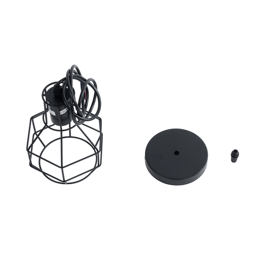 GloboStar® CAGE BLACK 01017 Vintage Κρεμαστό Φωτιστικό Πλέγμα Μονόφωτο 1 x E27 IP20 Μαύρο Μέταλλο - Μ15 x Π15 x Υ20cm GloboStar® CAGE BLACK 01017 Vintage Κρεμαστό Φωτιστικό Πλέγμα Μονόφωτο 1 x E27 IP20 Μαύρο Μέταλλο - Μ15 x Π15 x Υ20cm