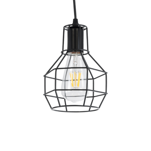 GloboStar® CAGE BLACK 01017 Vintage Κρεμαστό Φωτιστικό Πλέγμα Μονόφωτο 1 x E27 IP20 Μαύρο Μέταλλο - Μ15 x Π15 x Υ20cm GloboStar® CAGE BLACK 01017 Vintage Κρεμαστό Φωτιστικό Πλέγμα Μονόφωτο 1 x E27 IP20 Μαύρο Μέταλλο - Μ15 x Π15 x Υ20cm