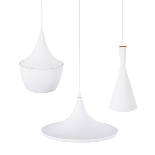 GloboStar® SHANGHAI 01026 Μοντέρνο Κρεμαστό Φωτιστικό Καμπάνα Σετ Τρίφωτο 3 x E27 IP20 Λευκό & Χρυσό Μέταλλο - Μ79.5 x Π79.5 x Υ38cm
