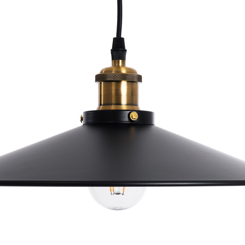GloboStar® CARAVEL 01042 Vintage Κρεμαστό Φωτιστικό Καμπάνα Μονόφωτο 1 x E27 IP20 Μαύρο & Χρυσό Μέταλλο - Μ36 x Π36 x Υ10cm GloboStar® CARAVEL 01042 Vintage Κρεμαστό Φωτιστικό Καμπάνα Μονόφωτο 1 x E27 IP20 Μαύρο & Χρυσό Μέταλλο - Μ36 x Π36 x Υ10cm