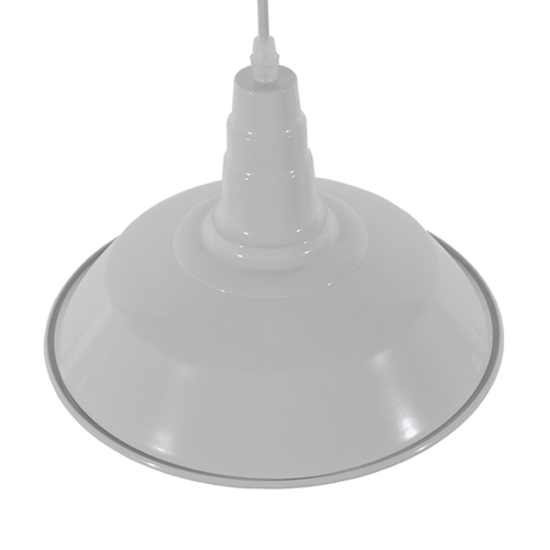 GloboStar® RAY 01044 Vintage Κρεμαστό Φωτιστικό Καμπάνα Μονόφωτο 1 x E27 IP20 Λευκό Μέταλλο - Μ26 x Π26 x Υ25cm