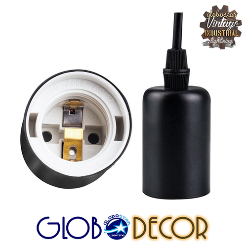 GloboStar® WIRED 01173 Vintage Κρεμαστό Φωτιστικό Πλέγμα Πολύφωτο 10 x E27 Μαύρο Μέταλλο με Μαύρο Πλαστικό - 200cm