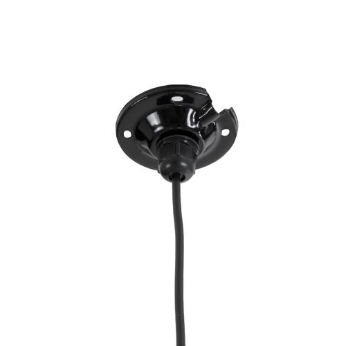 GloboStar® LOUVE 01177 Vintage Κρεμαστό Φωτιστικό Καμπάνα Μονόφωτο 1 x E27 IP20 Κόκκινο, Ασημί & Μαύρο Μέταλλο - Μ40 x Π40 x Y30cm