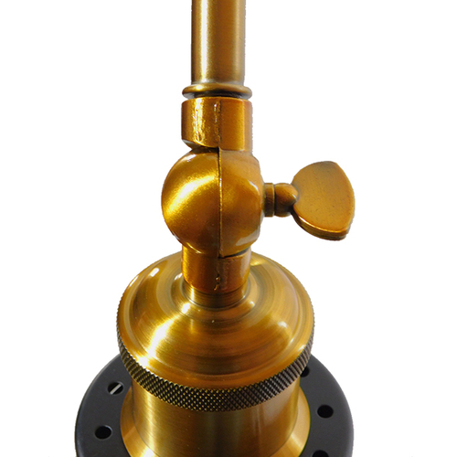 GloboStar® CRUCE 01037 Vintage Επιτοίχιο Φωτιστικό Απλίκα Μονόφωτο 1 x E27 IP20 Μαύρο & Χρυσό Μέταλλο - Μ19 x Π63 x Υ77cm