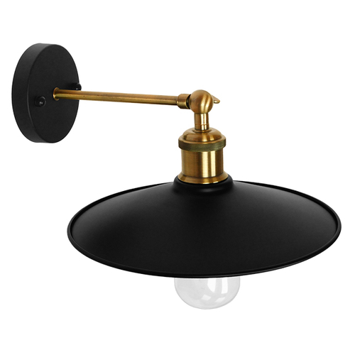 GloboStar® MINIMALL 01039 Vintage Επιτοίχιο Φωτιστικό Απλίκα Μονόφωτο 1 x E27 IP20 Μαύρο & Χρυσό Μέταλλο - Μ22 x Π39 x Υ18cm GloboStar® MINIMALL 01039 Vintage Επιτοίχιο Φωτιστικό Απλίκα Μονόφωτο 1 x E27 IP20 Μαύρο & Χρυσό Μέταλλο - Μ22 x Π39 x Υ18cm