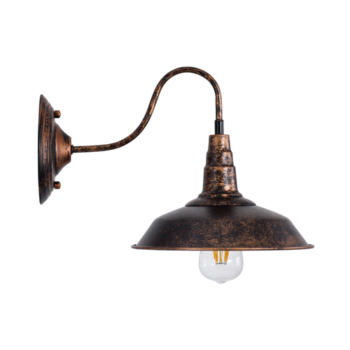 GloboStar® SORD 01067 Vintage Επιτοίχιο Φωτιστικό Απλίκα Μονόφωτο 1 x E27 IP20 Χάλκινο Μέταλλο - Μ26 x Π37 x Υ32cm GloboStar® SORD 01067 Vintage Επιτοίχιο Φωτιστικό Απλίκα Μονόφωτο 1 x E27 IP20 Χάλκινο Μέταλλο - Μ26 x Π37 x Υ32cm