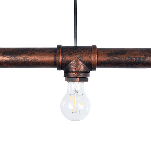 GloboStar® CANAL 01070 Vintage Κρεμαστό Φωτιστικό Ράγα Πολύφωτο 5 x E27 IP20 Χάλκινο Μέταλλο - Μ88 x Π5 x Υ7cm GloboStar® CANAL 01070 Vintage Κρεμαστό Φωτιστικό Ράγα Πολύφωτο 5 x E27 IP20 Χάλκινο Μέταλλο - Μ88 x Π5 x Υ7cm