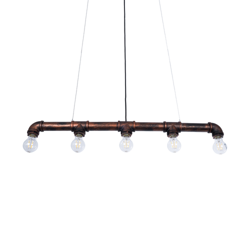 GloboStar® CANAL 01070 Vintage Κρεμαστό Φωτιστικό Ράγα Πολύφωτο 5 x E27 IP20 Χάλκινο Μέταλλο - Μ88 x Π5 x Υ7cm GloboStar® CANAL 01070 Vintage Κρεμαστό Φωτιστικό Ράγα Πολύφωτο 5 x E27 IP20 Χάλκινο Μέταλλο - Μ88 x Π5 x Υ7cm