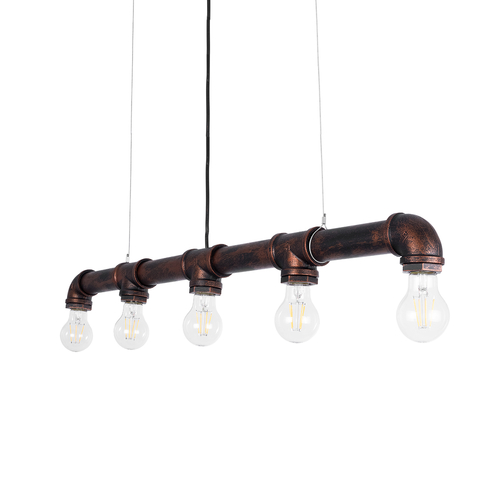 GloboStar® CANAL 01070 Vintage Κρεμαστό Φωτιστικό Ράγα Πολύφωτο 5 x E27 IP20 Χάλκινο Μέταλλο - Μ88 x Π5 x Υ7cm GloboStar® CANAL 01070 Vintage Κρεμαστό Φωτιστικό Ράγα Πολύφωτο 5 x E27 IP20 Χάλκινο Μέταλλο - Μ88 x Π5 x Υ7cm