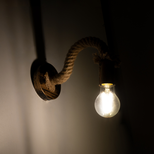 GloboStar® SADON 01126 Vintage Επιτοίχιο Φωτιστικό Απλίκα Μονόφωτο 1 x E27 IP20 Χάλκινο Μέταλλο με Μπεζ Σχοινί - Μ10 x Π22 x Υ15cm GloboStar® SADON 01126 Vintage Επιτοίχιο Φωτιστικό Απλίκα Μονόφωτο 1 x E27 IP20 Χάλκινο Μέταλλο με Μπεζ Σχοινί - Μ10 x Π22 x Υ15cm