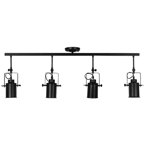 GloboStar® HOLLYWOOD 01156 Vintage Φωτιστικό Οροφής Ράγα Πολύφωτο 4 x E27 IP20 Μαύρο Μέταλλο - Μ13 x Π110 x Υ38cm GloboStar® HOLLYWOOD 01156 Vintage Φωτιστικό Οροφής Ράγα Πολύφωτο 4 x E27 IP20 Μαύρο Μέταλλο - Μ13 x Π110 x Υ38cm