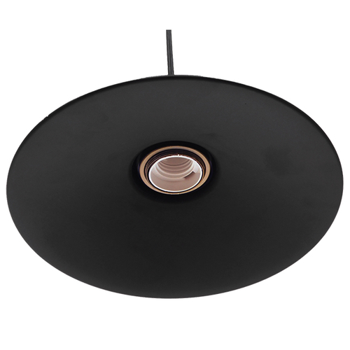 GloboStar® CARAVEL 01167 Vintage Κρεμαστό Φωτιστικό Καμπάνα Μονόφωτο 1 x E27 IP20 Μαύρο & Χρυσό Μέταλλο - Μ22 x Π22 x Υ13cm