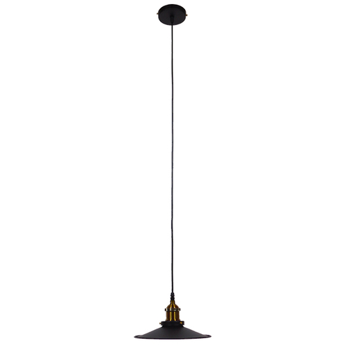 GloboStar® CARAVEL 01167 Vintage Κρεμαστό Φωτιστικό Καμπάνα Μονόφωτο 1 x E27 IP20 Μαύρο & Χρυσό Μέταλλο - Μ22 x Π22 x Υ13cm