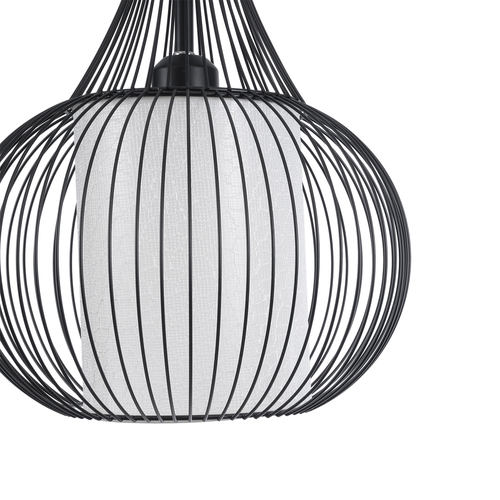 GloboStar® REA 01198 Μοντέρνο Κρεμαστό Φωτιστικό Πλέγμα Μονόφωτο 1 x E27 IP20 Μαύρο Μέταλλο με Λευκό Ύφασμα - Μ30 x Π30 x Υ50cm GloboStar® REA 01198 Μοντέρνο Κρεμαστό Φωτιστικό Πλέγμα Μονόφωτο 1 x E27 IP20 Μαύρο Μέταλλο με Λευκό Ύφασμα - Μ30 x Π30 x Υ50cm