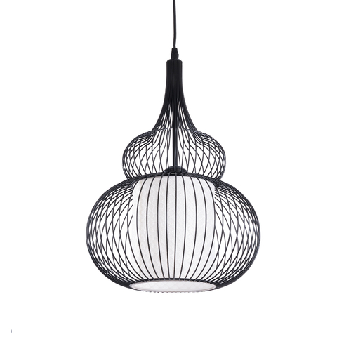 GloboStar® REA 01199 Μοντέρνο Κρεμαστό Φωτιστικό Πλέγμα Μονόφωτο 1 x E27 IP20 Μαύρο Μέταλλο με Λευκό Ύφασμα - Μ31 x Π31 x Υ42cm GloboStar® REA 01199 Μοντέρνο Κρεμαστό Φωτιστικό Πλέγμα Μονόφωτο 1 x E27 IP20 Μαύρο Μέταλλο με Λευκό Ύφασμα - Μ31 x Π31 x Υ42cm