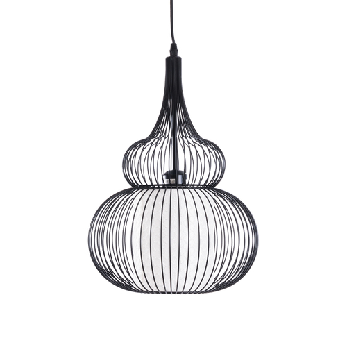 GloboStar® REA 01199 Μοντέρνο Κρεμαστό Φωτιστικό Πλέγμα Μονόφωτο 1 x E27 IP20 Μαύρο Μέταλλο με Λευκό Ύφασμα - Μ31 x Π31 x Υ42cm GloboStar® REA 01199 Μοντέρνο Κρεμαστό Φωτιστικό Πλέγμα Μονόφωτο 1 x E27 IP20 Μαύρο Μέταλλο με Λευκό Ύφασμα - Μ31 x Π31 x Υ42cm
