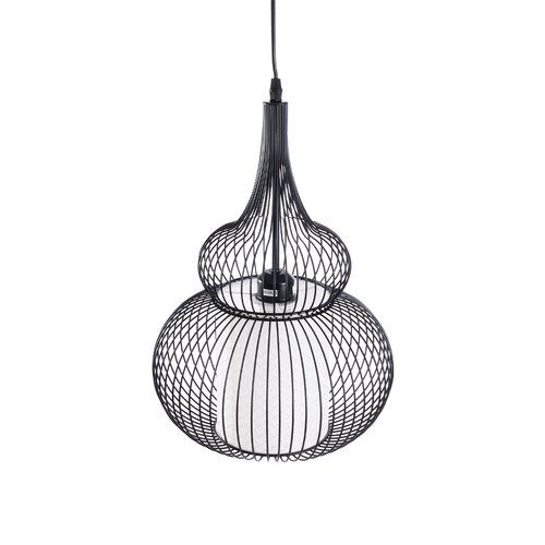 GloboStar® REA 01199 Μοντέρνο Κρεμαστό Φωτιστικό Πλέγμα Μονόφωτο 1 x E27 IP20 Μαύρο Μέταλλο με Λευκό Ύφασμα - Μ31 x Π31 x Υ42cm GloboStar® REA 01199 Μοντέρνο Κρεμαστό Φωτιστικό Πλέγμα Μονόφωτο 1 x E27 IP20 Μαύρο Μέταλλο με Λευκό Ύφασμα - Μ31 x Π31 x Υ42cm