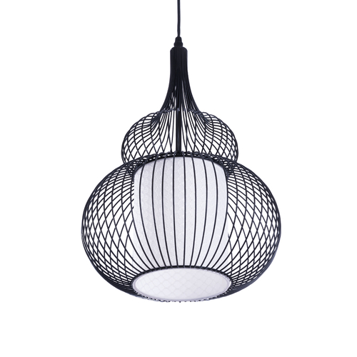 GloboStar® REA 01199 Μοντέρνο Κρεμαστό Φωτιστικό Πλέγμα Μονόφωτο 1 x E27 IP20 Μαύρο Μέταλλο με Λευκό Ύφασμα - Μ31 x Π31 x Υ42cm GloboStar® REA 01199 Μοντέρνο Κρεμαστό Φωτιστικό Πλέγμα Μονόφωτο 1 x E27 IP20 Μαύρο Μέταλλο με Λευκό Ύφασμα - Μ31 x Π31 x Υ42cm