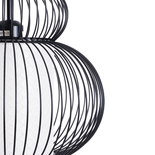 GloboStar® REA 01199 Μοντέρνο Κρεμαστό Φωτιστικό Πλέγμα Μονόφωτο 1 x E27 IP20 Μαύρο Μέταλλο με Λευκό Ύφασμα - Μ31 x Π31 x Υ42cm GloboStar® REA 01199 Μοντέρνο Κρεμαστό Φωτιστικό Πλέγμα Μονόφωτο 1 x E27 IP20 Μαύρο Μέταλλο με Λευκό Ύφασμα - Μ31 x Π31 x Υ42cm