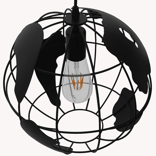 GloboStar® EARTH 01205 Vintage Κρεμαστό Φωτιστικό Φιγούρα Μονόφωτο 1 x E27 IP20 Μαύρο Μέταλλο - Μ30 x Π30 x Υ30cm GloboStar® EARTH 01205 Vintage Κρεμαστό Φωτιστικό Φιγούρα Μονόφωτο 1 x E27 IP20 Μαύρο Μέταλλο - Μ30 x Π30 x Υ30cm