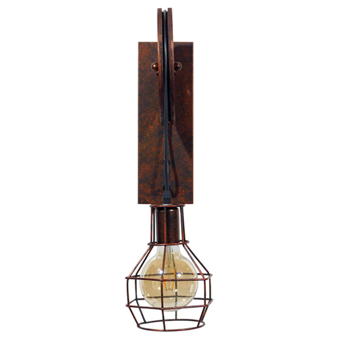 GloboStar® RYDON 01216 Vintage Επιτοίχιο Φωτιστικό Απλίκα Μονόφωτο 1 x E27 IP20 Χάλκινο Μέταλλο - Μ15 x Π24 x Υ70cm