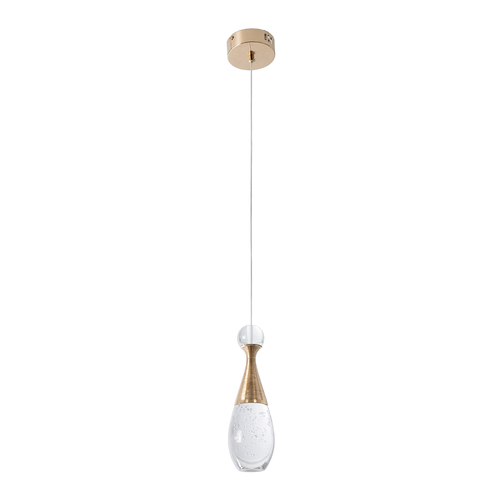 GloboStar® JADORE 01232 Μοντέρνο Κρεμαστό Φωτιστικό Ανάρτηση LED 5W 400lm 120°AC 220-240V IP20 Θερμό Λευκό 3000K Χάλκινο Μέταλλο με Διάφανο Γυαλί - Μ8 x Π8 x Υ26cm - 2 Χρόνια Εγγύηση