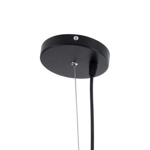 GloboStar® SCANDI 01266 Μοντέρνο Κρεμαστό Φωτιστικό Πλέγμα Μονόφωτο 1 x E27 IP20 Μαύρο Μέταλλο - Μ38 x Π38 x Υ50cm