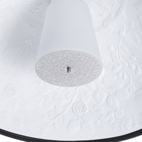 GloboStar® SERENIA 01270 Μοντέρνο Κρεμαστό Φωτιστικό Καμπάνα Μονόφωτο 1 x E27 IP20 Μαύρο Μέταλλο με Λευκό Γύψο - Μ60 x Π60 x Υ30cm